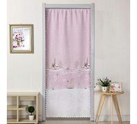 Yaland Rideau de porte avec motif - Tapisserie murale - Rideau moderne - Séparateur de pièce avec petit cerf - 80 x 200 cm - Rose