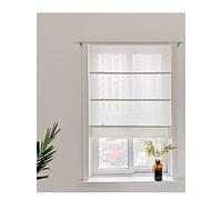 Yaland - Rideau plissé avec cordonnet, style rustique, semi-transparent, 40 x 150 cm, couleur: sable