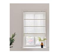 Yaland Store romain pour fenêtre, semi-transparent, avec fermeture Velcro, style maison de campagne, en lin, lumière du jour, 70 x 140 cm, sable, 1 pièce