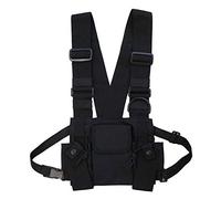 Yalatan Tactical Poitrine Rig Sac pour Hommes Femmes, Multi-Poche Vest Hip Hop Streetwear, Harnais Tactique Fonctionnel Poitrine Rig Pack Sac Taille Réglable