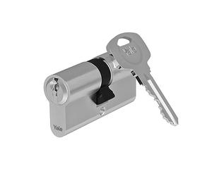 Yale 500 Plus Euro Profil Double Cylindre 27/27 - Protection Standard Nickel Satiné 5 Clés - Fonction d'urgence et de Danger - Idéal pour Les Portes d'entrée