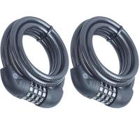 Yale Antivol à Câble à Combinaison Sécurité Essentielle YCC0/10/180/2 Acier Tressé 4 Chiffres Résistant à la Corrosion 96h Support Vélo (Lot de 2)