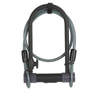 Yale Antivol U à clé de Sécurité + Câble pour Vélo et VTT, Certifié Sold Secure Silver - YUL2C/13/230/1-4 clés fournies - Antivol 23x11,5x13 cm - Câble longueur 1,2 mètres, Ø 10mm - Noir et Gris