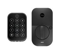Yale Assure Lock 2 Pêne dormant, serrure de porte d'entrée intelligente sans clé en daim noir avec clavier connecté Z-Wave pour entrée de code, YRD450-ZW2-BSP