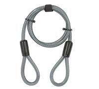 Yale Câble Antivol Longueur 1,2m en Spirale à 2 Boucles en acier tressé pour Vélo et VTT - YC1/10/120/1 - Idéal en complément d'antivols U et de cadenas - Longueur 1,2 mètres, Ø 10mm - Noir et Gris