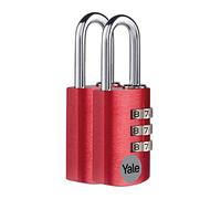 Yale cadenas à combinaison en aluminium corps 21×33 mm anse Ø3 mm sans clé sécurité standard intérieur code réinitialisable