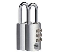 Yale cadenas à combinaison en aluminium corps 29×44 mm anse Ø5 mm sans clé sécurité standard intérieur code réinitialisable