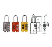 Yale - Cadenas De Voyage à Anse Combinée Pour Valises P2 - Mm.23 Gris (yp2/23/128/1g)