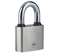 Yale - Y112/50/128/1 Cadenas à Disque en Fer 50 mm - Plaqué Nickel - Anse en Acier trempé - Résistance extrême à la Corrosion pour Une Utilisation en extérieur