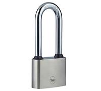 Yale - Y112/50/165/1 Cadenas à Disque en Fer 50 mm - Plaqué Nickel - Longue Anse en Acier trempé - Résistance extrême à la Corrosion pour Une Utilisation en extérieur