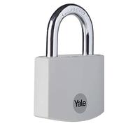 Yale cadenas en aluminium corps 42×35 mm anse Ø6 mm 3 clés mécanisme à clé anse trempée double verrouillage sécurité standard conforme EN 12320 intérieur