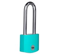 Yale - YE3B/38/156/1/TE Cadenas standard de sécurité en aluminium de 38 mm avec anse longue - Bleu sarcelle - Longue anse en acier trempé - 3 clés