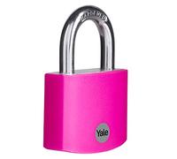 Yale - YE3B/50/126/1/P Cadenas de sécurité standard en aluminium de 50 mm - Rose - Anse ouverte en acier trempé - 3 clés