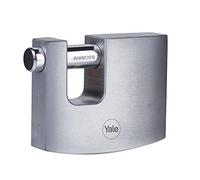 Yale cadenas rideau en laiton corps 70×56 mm anse Ø12 mm finition chromée 3 clés mécanisme à clé anse trempée double verrouillage sécurité maximale conforme EN 12320 extérieur