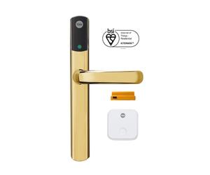 Yale Conexis L2 Serrure de Porte Intelligente - Accès à Distance Depuis n'importe où, n'importe Quand, Aucune clé nécessaire, Fonctionne avec Alexa, Google Assistant et Philips Hue - Laiton