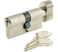 YALE Cylindre de Serrure a Bouton - Pour Porte Exterieure-Entree - 5 Goupilles - 3 Cles - 30 x 30 mm