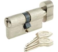 YALE Cylindre de Serrure a Bouton - Pour Porte Exterieure-Entree - 5 Goupilles - 3 Cles - 30 x 30 mm