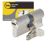 Yale Cylindre de Serrure Débrayable 30x60 mm, 6 Goupilles - Porte Extérieure, Porte Intérieure, Porte d'Entrée - YC1000+ - 4 Clés réversibles, Nickelé (l'emballage peut varier)