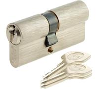 Yale Cylindre de Serrure pour Porte Extérieure/Entrée, 5 Goupilles, 3 Clés, Nickelé, Laiton, Nickelé, 30 x 40 mm