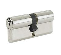 Yale Cylindre de serrure standard avec 6 goupilles anti effraction 30 000 combinaisons de clé et testé jusqu'à 100 000 rotations de clé en laiton poli ou nickelé 35/40 (30/10/35 Length 75mm) Nickel - 3 keys (0 Extra)