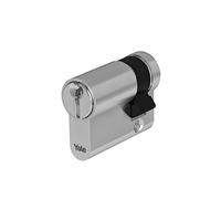 Yale Cylindre européen de sécurité maximale avec Bouton pour Serrure YC204KD303005N1 Nickelé, 30/30 mm, 5 clés avec Piste Snake, 14 Broches