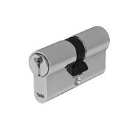 Yale Cylindre européen de sécurité standard pour serrure YC051KD275003N1 Nickelé, 27/50mm, double, Frictionné, 3 clés