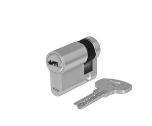 Yale Cylindre européen Série 1000 30/10 mm nickel satiné demi-cylindre, 5 clés incluses, sécurité renforcée pour garages, caves et locaux techniques