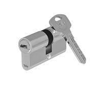 Yale Cylindre européen Série 1000 30/45 mm nickel satiné double cylindre à roue dentée, 5 clés incluses, idéal pour serrures spéciales et portes blindées