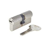 Yale Cylindre européen Série 1000 PLUS 30/30 mm nickel satiné double cylindre avec bouton, 4 clés incluses, idéal pour portes intérieures et bureaux