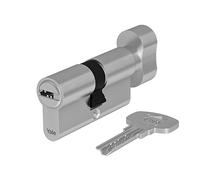 Yale Cylindre européen Série 1000 PLUS 30/40K mm nickel satiné cylindre avec bouton, 5 clés incluses, adapté pour portes intérieures et bureaux