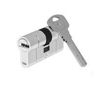 Yale Cylindre européen Série 2100 27/35 mm chrome poli double cylindre, 5 clés incluses, sécurité renforcée pour portes blindées et appartements