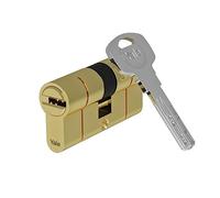 Yale Cylindre européen Série 2100 50/30K mm laiton poli cylindre avec bouton, 5 clés incluses, sécurité optimale pour maisons et bureaux