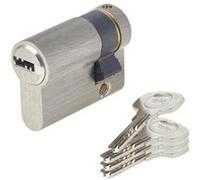 Yale Demi-cylindre de serrure pour porte de garage, 6 goupilles, 4 clés, 30 x 10 mm, Nickelé G
