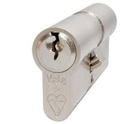 Yale Euro Cylindre Laiton poli et nickel cylindres Serrure avec clés supplémentaires disponibles - Kitemark Serrure de haute sécurité British Standard BS en 1303 : 2005., argent
