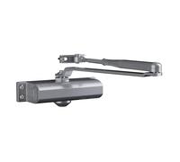 Yale Ferme-Porte à Pignon Crémaillère & Bras Compas DC110 Idéal pour Portes Coupe-Feu & Étanches à la Fumée pour Portes jusqu'à 1100mm de Large Droite ou Gauche Force 4 jusqu'à 80kg Argent Satiné