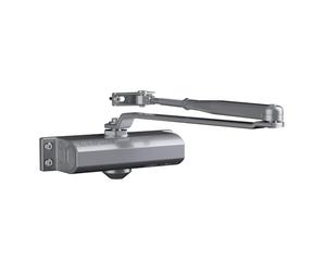 Yale Ferme-Porte à Pignon Crémaillère & Bras Compas DC110 Idéal pour Portes Coupe-Feu & Étanches à la Fumée pour Portes jusqu'à 1100mm de Large Droite ou Gauche Force 4 jusqu'à 80kg Argent Satiné