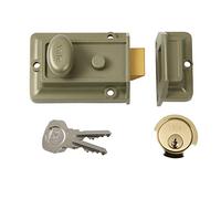 Yale Locks 77ENBPB Cylindre de Nuit 60 mm avec Serrure de Nuit émaillée, Bronze Traditionnel - Laiton Plaqué (en boîte)