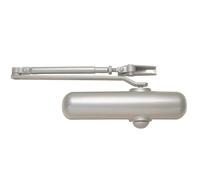 Yale P-2002 Ferme-Porte Standard à Ressort avec tendeur réglable, Fermeture Automatique des Portes jusqu'à 80 kg, Finition argentée