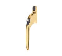 Yale P-YWHLCK40N-PB Poignées de fenêtre universelles pour fenêtres droitières ou gauchères, axe de 40 mm, verrouillable, Emballage Visi, Convient pour fenêtres en PVC, Finition Or Poli
