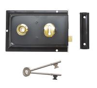 Yale Locks - Verrou à pêne dormant P334 Finition Noire 156 x 104mm Visi