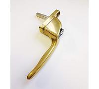 Yale P-YWHLCK40N-PB Poignées de fenêtre universelles pour fenêtres droitières ou gauchères, axe de 40 mm, verrouillable, Emballage Visi, Convient pour fenêtres en PVC, Finition Or Poli