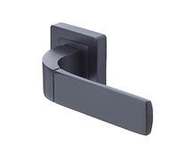 Yale Paire de poignées de porte Bologne, avec fermeture intimité 35-ZR-8x8-A003WC5611 finition noire mate, fixations incluses