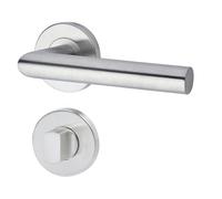 Yale Poignée de porte en acier inoxydable L 90 avec cliquet de verrouillage de confidentialité 35-S1L9-RRWC-88-3101, satinée, design moderne, convient aux portes intérieures et extérieures.