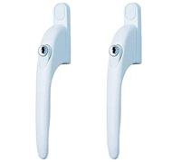 Yale Poignées de fenêtre universelles P-2YWHLCK40N-WH, adaptées aux fenêtres droitiers ou gauchers, broche de 40 mm, verrouillables, emballées, adaptées aux fenêtres en PVC, finition blanche, lot de 2