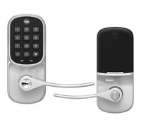 Yale Satin Nickel Assurer la porte de porte d'entree de la porte avec Wi-Fi Clavier Connecte Smart Door Lock avec poignee et cle de secours pour