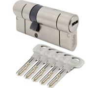 Yale Semelle intérieure 2100 35/35 mm, sécurité maximale, testée, protection maximale contre le cambriolage, carte de sécurité, fonction de couplage sécurisé, 5 clés, satinée