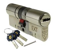Yale Serrure à barillet en nickel de qualité supérieure 45/50 (95mm) cylindre euro 3 étoiles - Anti-casse - Haute sécurité - Porte UPVC - serrure TS2007:2013
