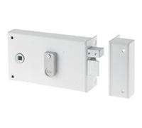 Yale Serrure en applique horizontale à fouillot, 2 clés, droite, pour grille et portail, blanc