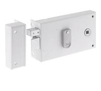Yale - Serrure applique de grille et portail horizontale blanche ouvrant gauche G