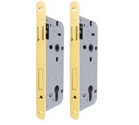 Yale Serrure de Porte en Bois Y52X1050 Laiton Poli, Bords Ronds, entrée 50mm (Lot de 2)